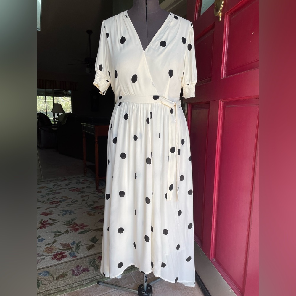 Maeve by Anthropologie White Midi Sundress with Puff Sleeves and V-Neck - Picture 13 of 16